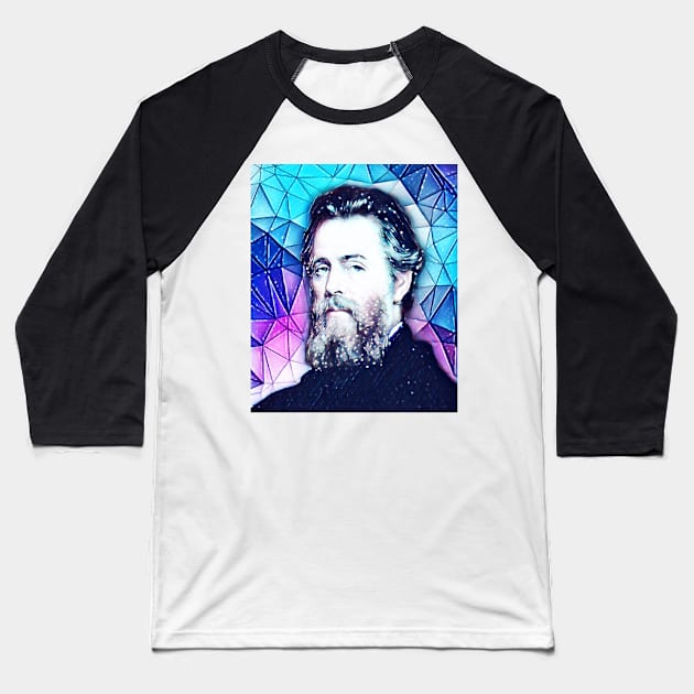 Herman Melville Snowy Portrait | Herman Melville Artwork 5 Baseball T-Shirt by JustLit